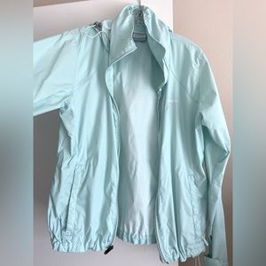Columbia Rain Jacket in light teal/ green